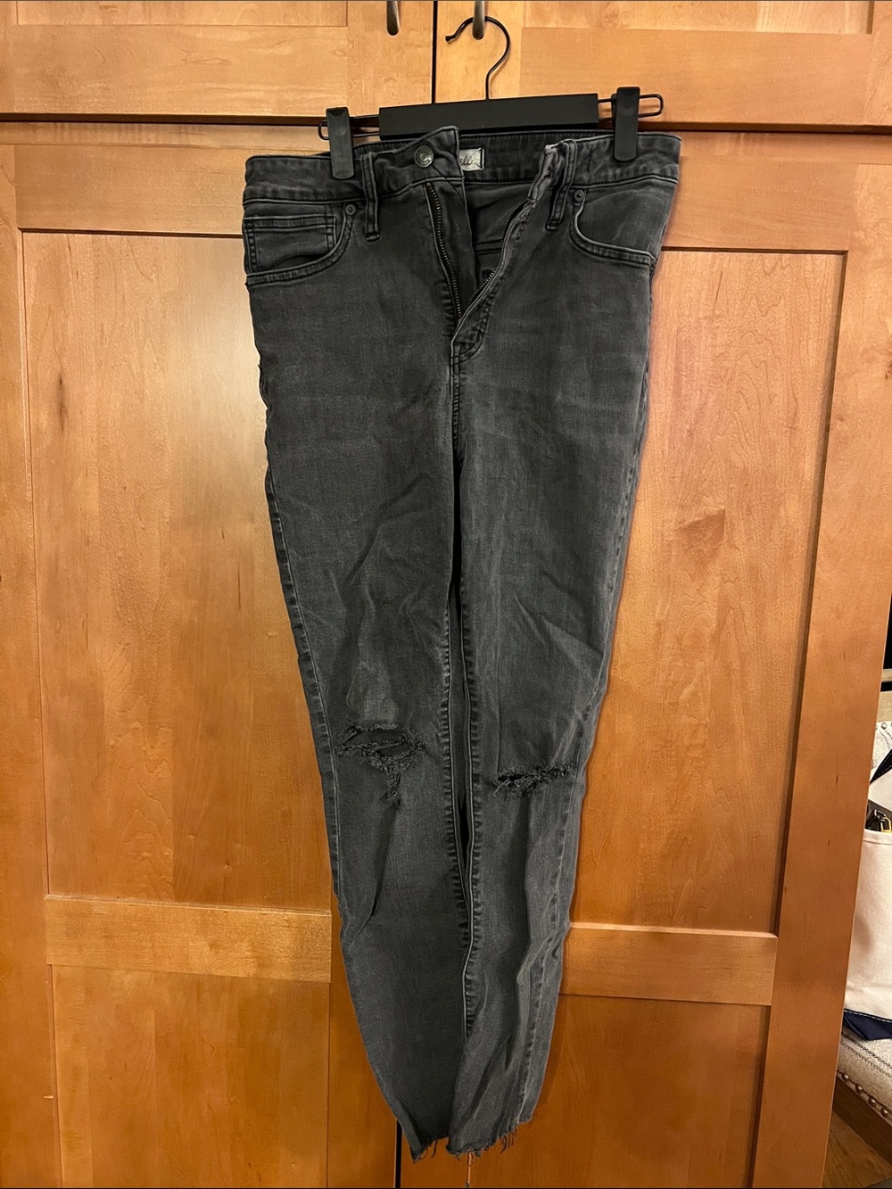 Madewell Black Skinny Distressed Jeans